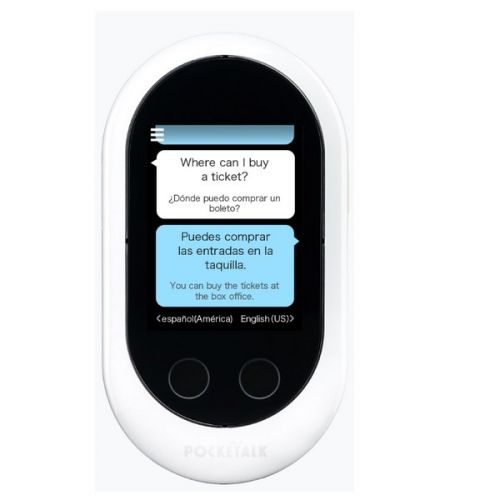 Pocketalk Blanco con tarjeta SIM - Traductor multilingüe blanco