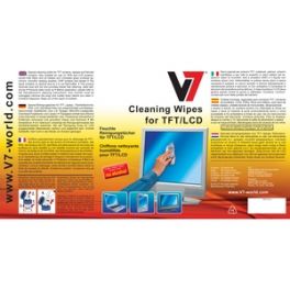 V7 - Toallita de limpieza para pantallas 100 unidades