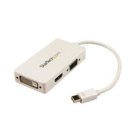 Adattatore Mini DisplayPort a HDMI, DVI & VGA - Convertitore mDP per macbook 3 in 1 - bianco