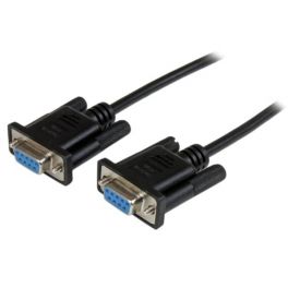 Cavo Seriale RS232 / DB9 Null Modem da 1m - nero Femmina/Femmina