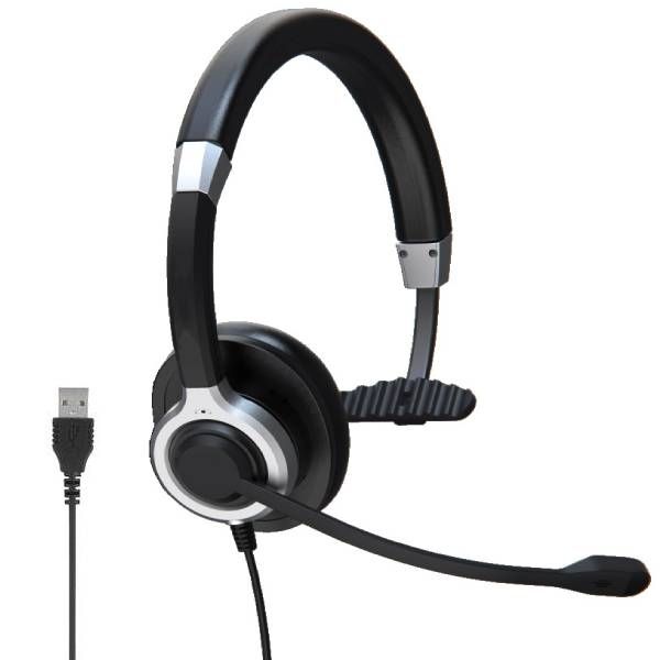 Auriculares USB-C con cancelación de ruido sobre la oreja con botón de  silencio de micrófono y control de volumen, oreja grande, cable largo