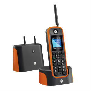 Motorola O201 Naranja - Teléfono inalámbrico DECT largo alcance